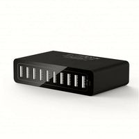 Station de charge pour smartphone 5V 12A, tête de charge 10 ports 60W haute puissance, chargeur multi-ports USB pour téléphone portable