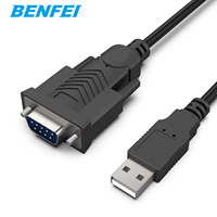 Cable Adaptador USB Serial RS-232 DB9 Macho de 1.8 Metros Personalizado, Conectores Niquelados, Material de PVC, Compatible con Win1/10/8.1/8/7 Mac