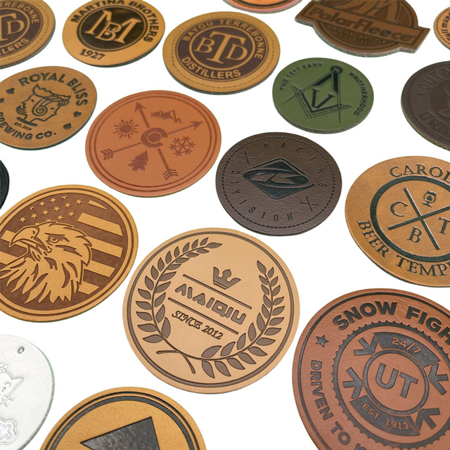 Custom Cheaper Embossed Pu Fake Leather Label Patch for Hat Clothing Bag