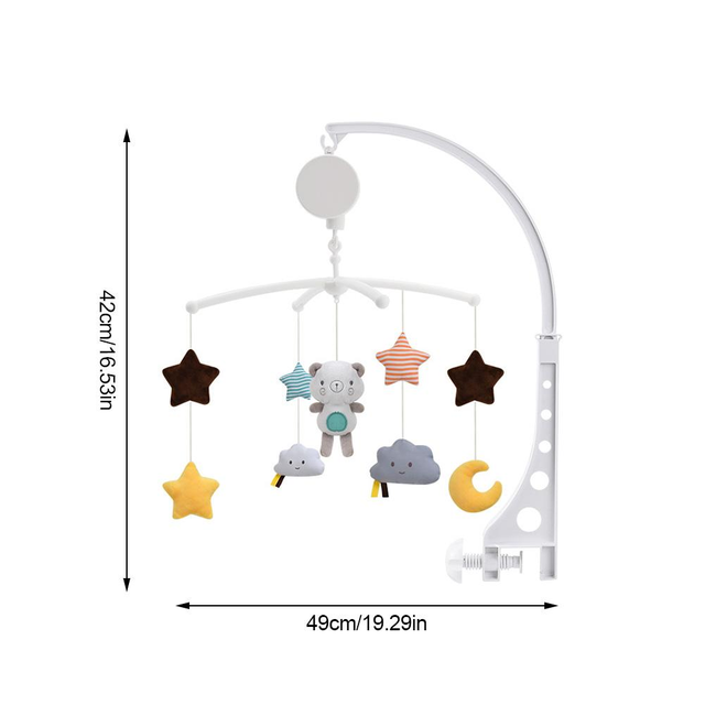 Hot Sell Hanging Music Baby Bed Bell Crib Toys Projection Electronic Battery Operated Toys