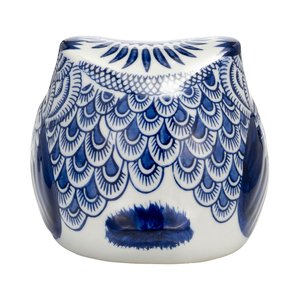 Statuetta in Ceramica a Forma di Gufo, Scultura Tradizionale in Gres Decorativa per Casa, Ufficio, Bagno - Product Image 4