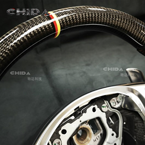 พวงมาลัยคาร์บอนไฟเบอร์เหมาะสำหรับ W204 W205ของ mercedess benzs AMG C63 C43 W212 W211 W213 E300 X166 G63 808 E63 A45 G500 <span class=keywords><strong>S63</strong></span> - Product Image 4