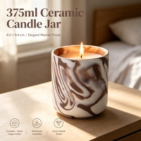 YBH - Portavelas de Cerámica Marmoleada al por Mayor, Logotipo, Color y Tamaño Personalizables, Decoración del Hogar, Recipientes Vacíos para Velas Cilíndricas