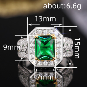 Anello Quadrato da Donna Elegante e di Lusso, Gioiello da Dito alla Moda per Matrimoni - Product Image 4
