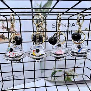 New Acrylic Into Oil Floating Astronaut Black Gold Keychain Pendant Liquid Small Gift Girl <b>Backpack</b> Pendant Accessories - Product Image 2