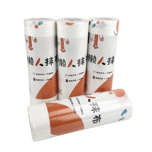 Chiffons de nettoyage jetables 23x25cm en pulpe de bois PP, utilisation sèche et humide, serviettes de nettoyage de cuisine rectangulaires, motif floral aléatoire - Product Image 3