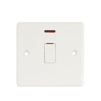 Good Quality UK Standard 1 Gang 20A Air-Conditioner Wall Switches Safety Heater Electrical White Switch Socket Wall With Neon