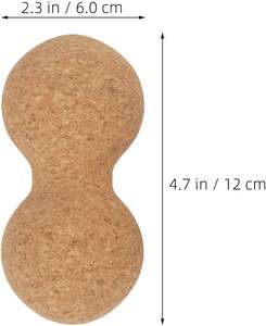 Rouleau de massage en liège en forme d'arachide pour tissus profonds, outil de massage portable pour le dos et les pieds, pour la thérapie des points de déclenchement - Product Image 2