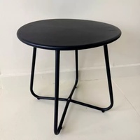 Table basse moderne en métal avec structure en fer, petite taille, pour usage extérieur/intérieur dans le jardin, le balcon, le salon