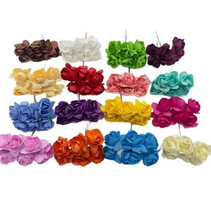 Roses artificielles en papier 2,5 cm, fleurs artisanales pour décorations DIY, couronnes et bandeaux - Product Image 5