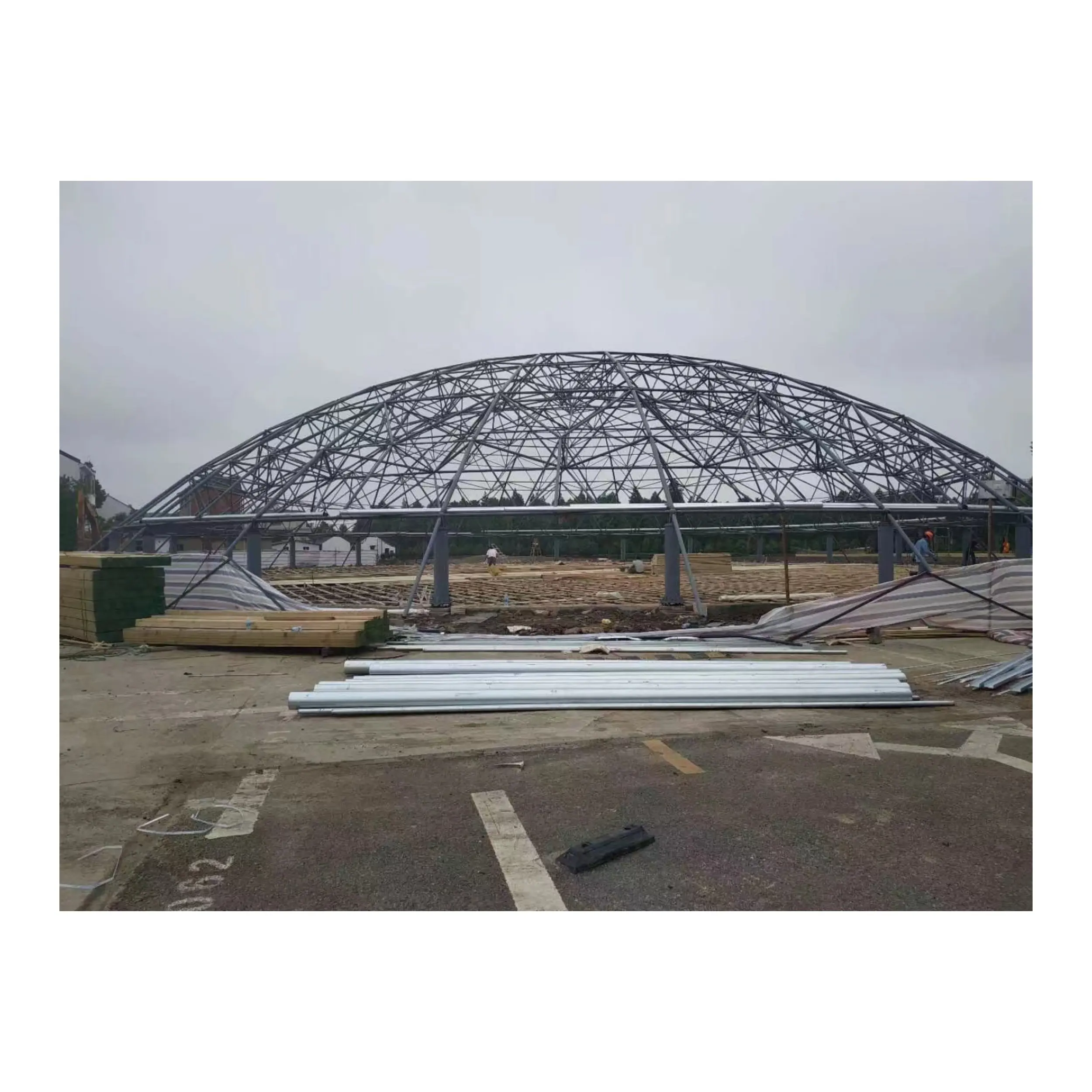 Struttura prefabbricata in acciaio spazio struttura in vetro temperato tetto cupola scienza e tecnologia tetto museo