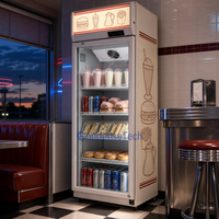 Réfrigérateur commercial vertical à porte vitrée simple, vitrine de présentation pour boissons, refroidisseur de boissons en bouteille