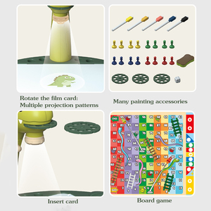 Escritorio de escritura magnético inteligente para niños, luz Musical electrónica, proyector Led de <span class=keywords><strong>Dino</strong></span> inteligente, tablero de dibujo, mesa de pintura para niños - Product Image 4