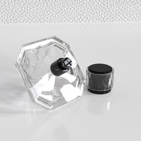 Flacon de parfum en verre de 70 ml de haute qualité, design pierres précieuses, forme diamant en cristal, flacon de parfum vide de luxe en verre