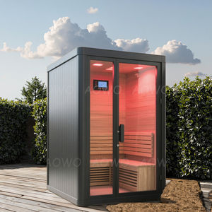 Enkelvoudige buiten sauna, zwart, traditioneel, met luxe uitvoering voor ontgifting en gezondheidsvoordelen - Product Image 4