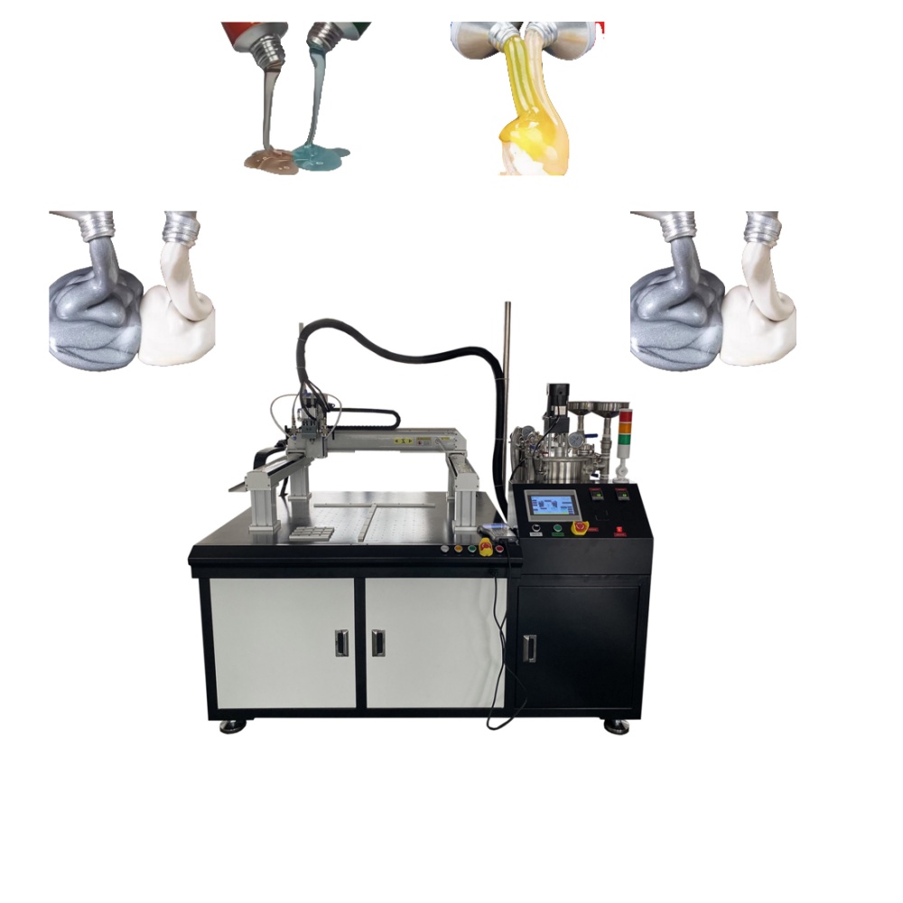 AB Two Components Silicone Epoxy Resin Glue Dispensing Mixing Potting Filling Machine Label Badge Making LED PCB Dynamic Mixing
