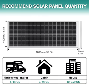 ソーラーパネルオフグリッドホーム用ガラスソーラーパネル100ワット200W 150W <span class=keywords><strong>PV</strong></span>モジュール12vソーラーパネルカスタムサイズ - Product Image 4