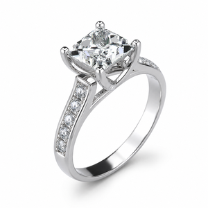 Anello quadrato a quattro griffe, gioiello da donna dal design minimalista per l'uso quotidiano - Product Image 1