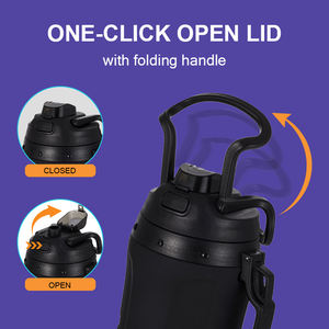 Bouteille d'eau en acier inoxydable à double paroi isolée, personnalisée avec logo, 1,9 L, pour le sport, la salle de sport, les voyages, avec couvercle, pour boissons chaudes et froides - Product Image 6