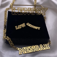 QIUHAN OEM personnalisé nom collier bague et boucles d'oreilles cadeau de fête lettre creuse plaque signalétique ensemble de bijoux