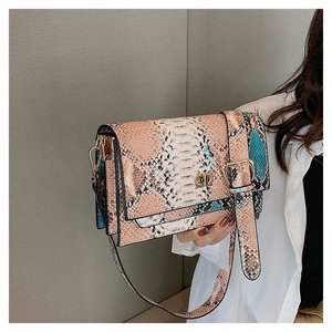 Tas Tangan Wanita <span class=keywords><strong>2</strong></span> Lapis, Tas Tangan Wanita, Tas Kurir, Tas Bahu, Tas Selempang Persegi, Tas Wanita Motif Ular, Mode Jalanan, Baru - Product Image 5