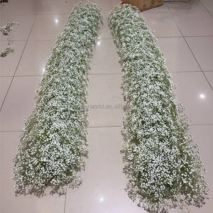 Rose blanche artificielle en gros de haute qualité et chemin de table de fleur de souffle de bébés avec le poteau gris pour le mariage et la décoration - Product Image 6