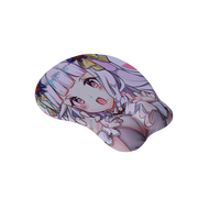 Tapis de souris de jeu 3D personnalisé pour adulte, motif anime sexy, en caoutchouc naturel, avec repose-poignet ergonomique et design de poitrine, style dessin animé, pour usage au bureau