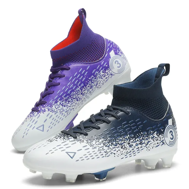 Men's High-Top Soccer Shoes FG/TF Football Boots Children Anti-Slip Grass Training Soccer Cleats Wide Size 31-48 New Arrival