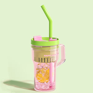 Gobelet en plastique 40oz sans BPA de vente directe d'usine bouteille d'eau aventure voyage gobelet en plastique avec poignée et paille - Product Image 3