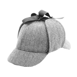 Sombrero Deerstalker Vintage de Espiga para Mujer y Hombre, Gorra de Tweed con Doble Ala y Lazo, Sombrero Clásico de Detective Británico - Product Image 3