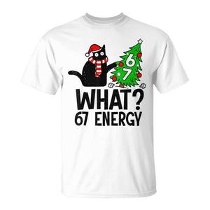 เสื้อยืดลาย Six Seven Cat Christmas 67 Energy Gen Z Meme slang Design - Product Image 1