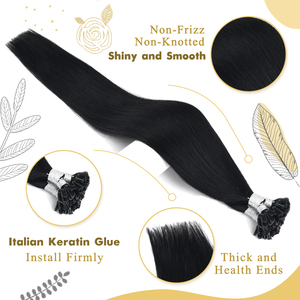 Extensions de cheveux I-Tip de qualité supérieure en gros, 100 % cheveux humains vierges Remy, double épaisseur, pré-collées, kératine italienne, sans perte de cheveux, 50g - Product Image 1