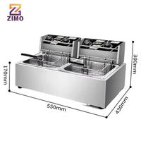 Freidora eléctrica comercial de acero inoxidable, estufa de pollo frito, máquina especial para patatas fritas