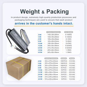 Alimentation LED haute efficacité étanche IP67 10W-1000W Entrée AC DC100-240V Sortie 12V/24V DC SMPS PFC CE pour éclairage LED - Product Image 6