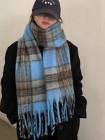 Écharpe de couleur unie hiver femmes haute qualité nouveau noir et blanc à carreaux dames chaud épais écharpe