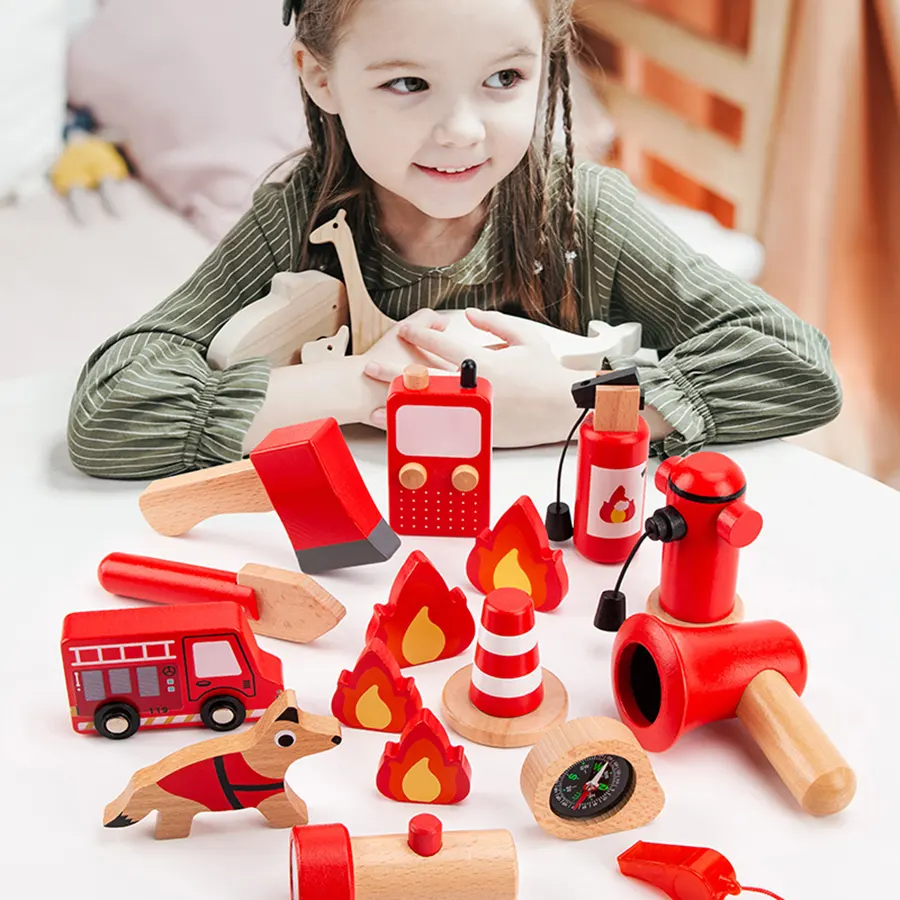 Christmas Birthday Gift Pretend Play Set Kids Boys Fireman Costume Firefighter Tools Set