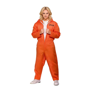One Piece Zippered Outfit Inmate Style Costume Manufacturer CE CPC UKCA Approved Roleplay Orange <strong>Prisoner</strong> Costume - Product Image 1