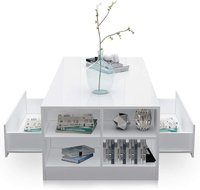 Table basse LED Infinity moderne en panneaux de particules KD, mélaminée, pour salon, mobilier de maison - Vente en gros usine