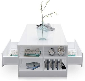 Hiện đại <span class=keywords><strong>RGB</strong></span> <span class=keywords><strong>LED</strong></span> Infinity Bàn cà phê thiết kế gỗ với USB powered tính năng cho phòng khách đồ nội thất nhà - Product Image 2