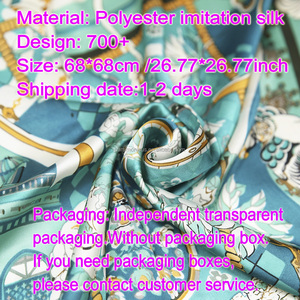 Sciarpe Quadrate Eleganti da <span class=keywords><strong>Donna</strong></span> 1026I Personalizzate all'Ingrosso, 68cm/26.77 pollici, Sciarpa di Seta di Lusso con Stampa Designer per Capelli - Product Image 3
