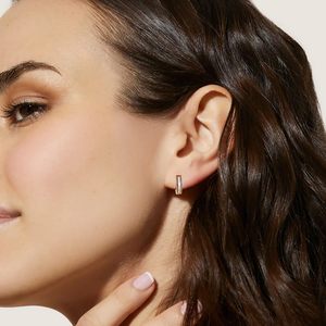 <span class=keywords><strong>Orecchini</strong></span> a cerchio da uomo S925 Sterling Silver14K oro/oro bianco con placcatura in oro curvo Hip Hop Street-wear Rapper <span class=keywords><strong>orecchini</strong></span> per ragazzi - Product Image 4