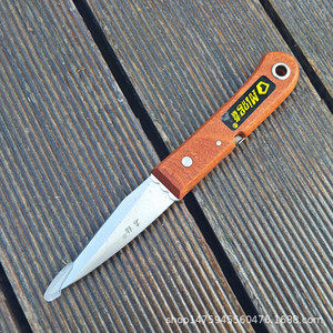 Couteau de greffage pliable Ming, lame en acier carbone de 60 mm, manche en bois, bord droit, pour greffage de bourgeons d'arbres fruitiers - Product Image 2