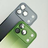 Coque de téléphone en PC à dégradé progressif avec trous de dissipation thermique en nid d'abeille et film protecteur d'objectif entièrement enveloppant