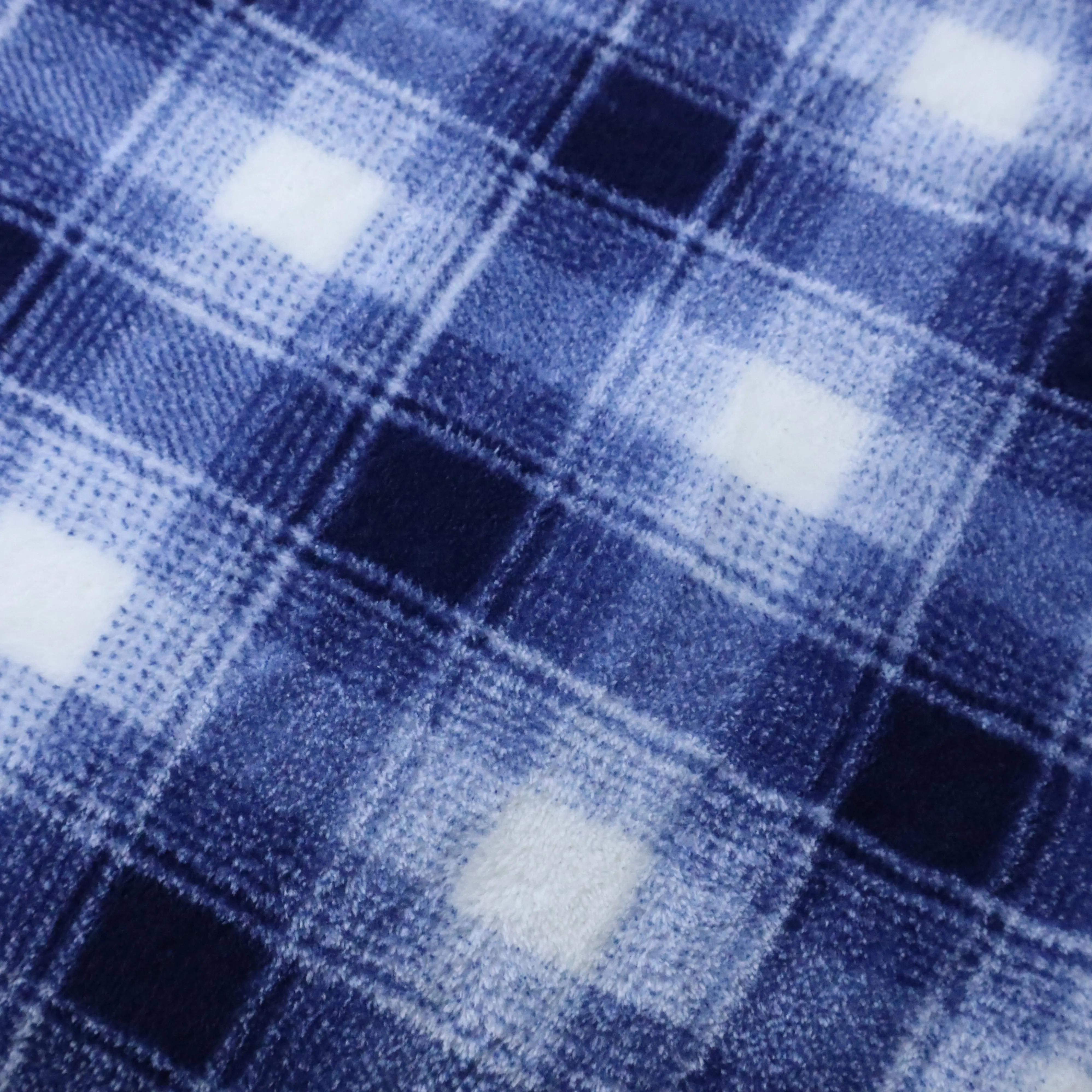 Beautiful pattern stripe blue and white knit warm pajamas material flannel fleece fabric