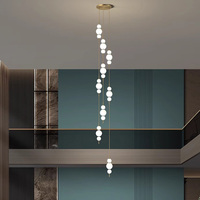 Hôtel Villa Classique Moderne Cristal Verre Led Pendentif Lampe Hanglamp Nordic Luxe Verre Globe Pendentif Lumière