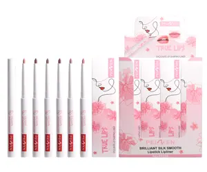 Custom Private Label Wholesale Makeup Lipstick Lip Liners 6 Colors Waterproof Long Lasting Vegan Matte Creamy Lip Liner Pencils