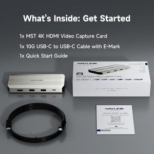Station d'accueil <span class=keywords><strong>USB</strong></span>-C WAVLINK WL-VR204 2-en-1 avec carte de capture 4K haute performance – Vente directe usine - Product Image 6