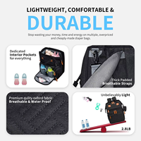 Sac à dos à langer grande capacité 55L avec logo personnalisé, multiples poches, port de chargement USB, sangles pour poussette, OEM ODM