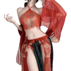 Lencería Cuckold ODM, Nueva Colección Dunhuang Feitian, Conjunto Hanfu Sexy con Estampado, Banda Transparente para el Vientre, Control Ligero, Ropa Íntima Exótica - Product Image 4