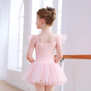 Robe de tutu de ballet pour filles, justaucorps à manches volantées, jupe de danse, robe de tutu courte pour l'entraînement et les spectacles - Product Image 2